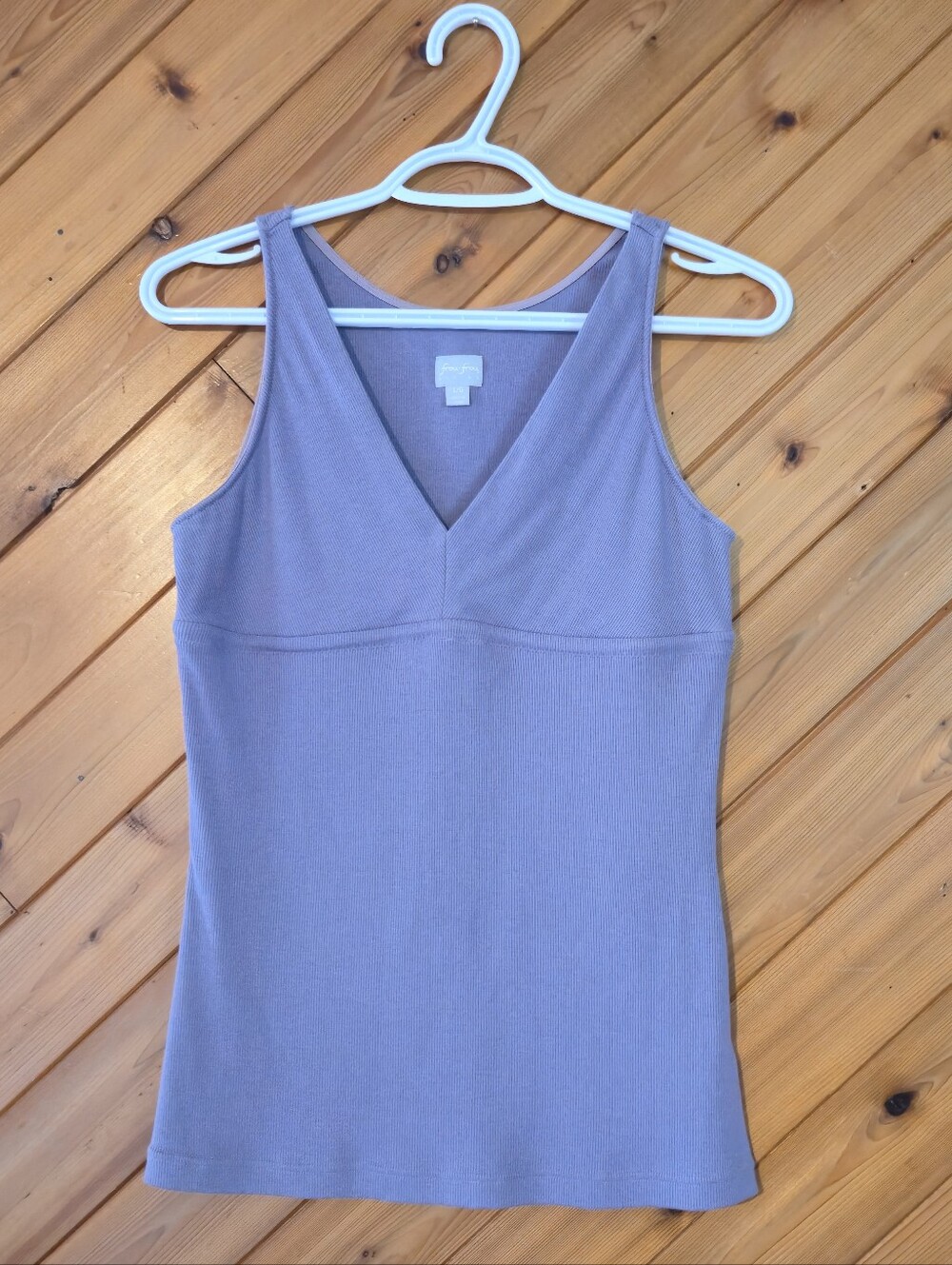 Frou Frou Living Size L Ribbed Periwinkle Sports Tank Top